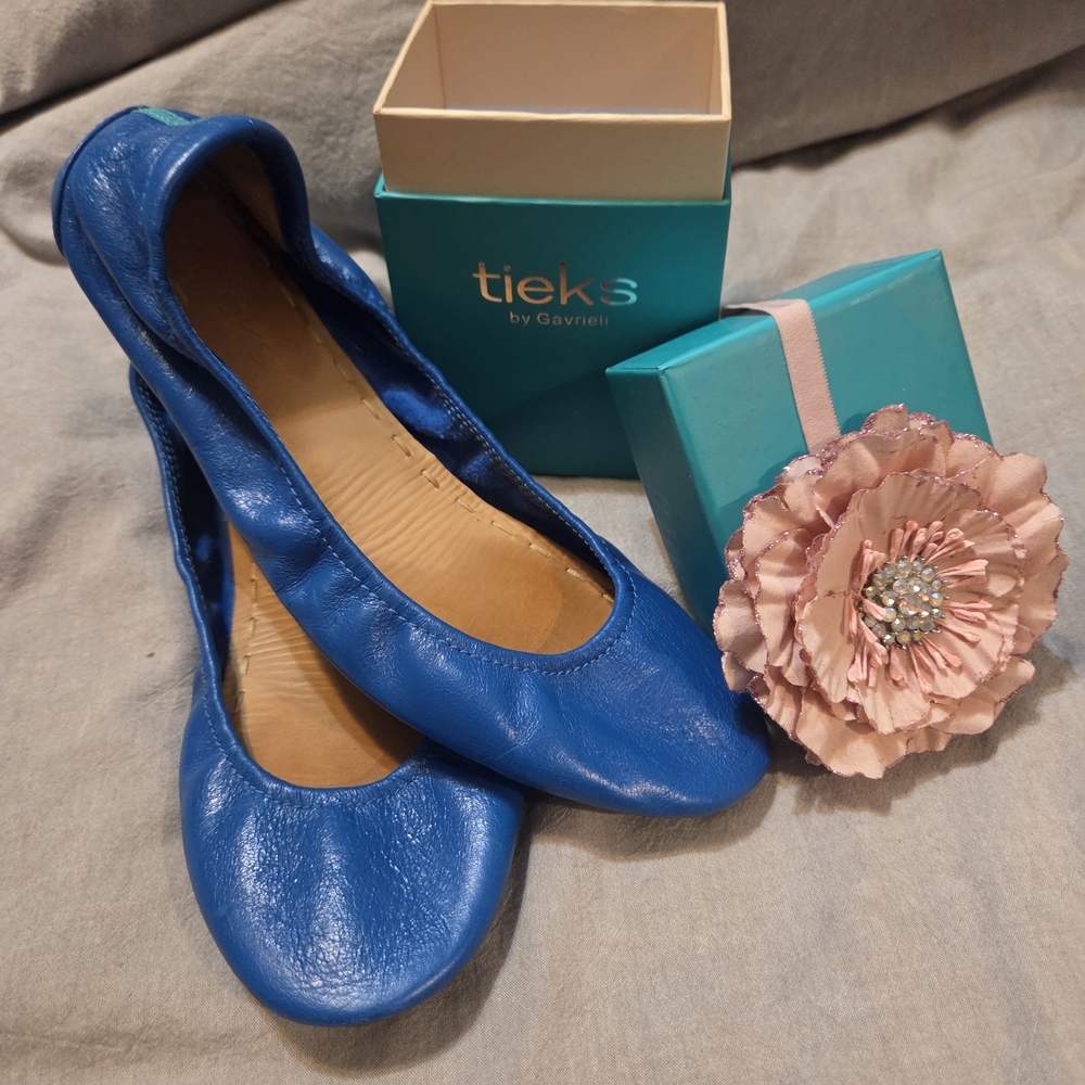 Tieks Royal Blue Leather Flats